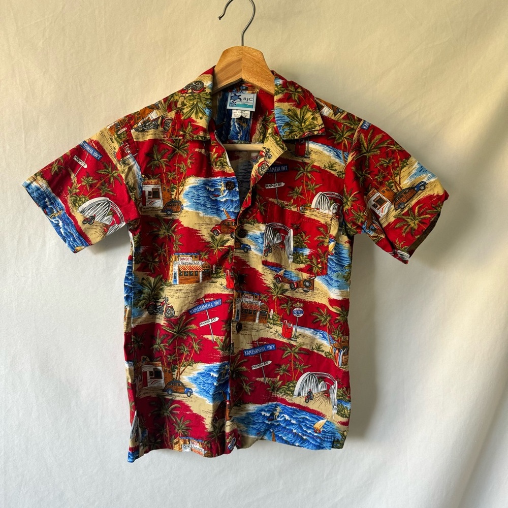 2/$20 Vintage RJC Hawaii Red Button Up Hawaiian Shirt